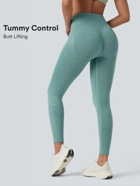 Halara OneForm Seamless Flow HighWaisted Tummy Control Butt Lifting Legging Teal